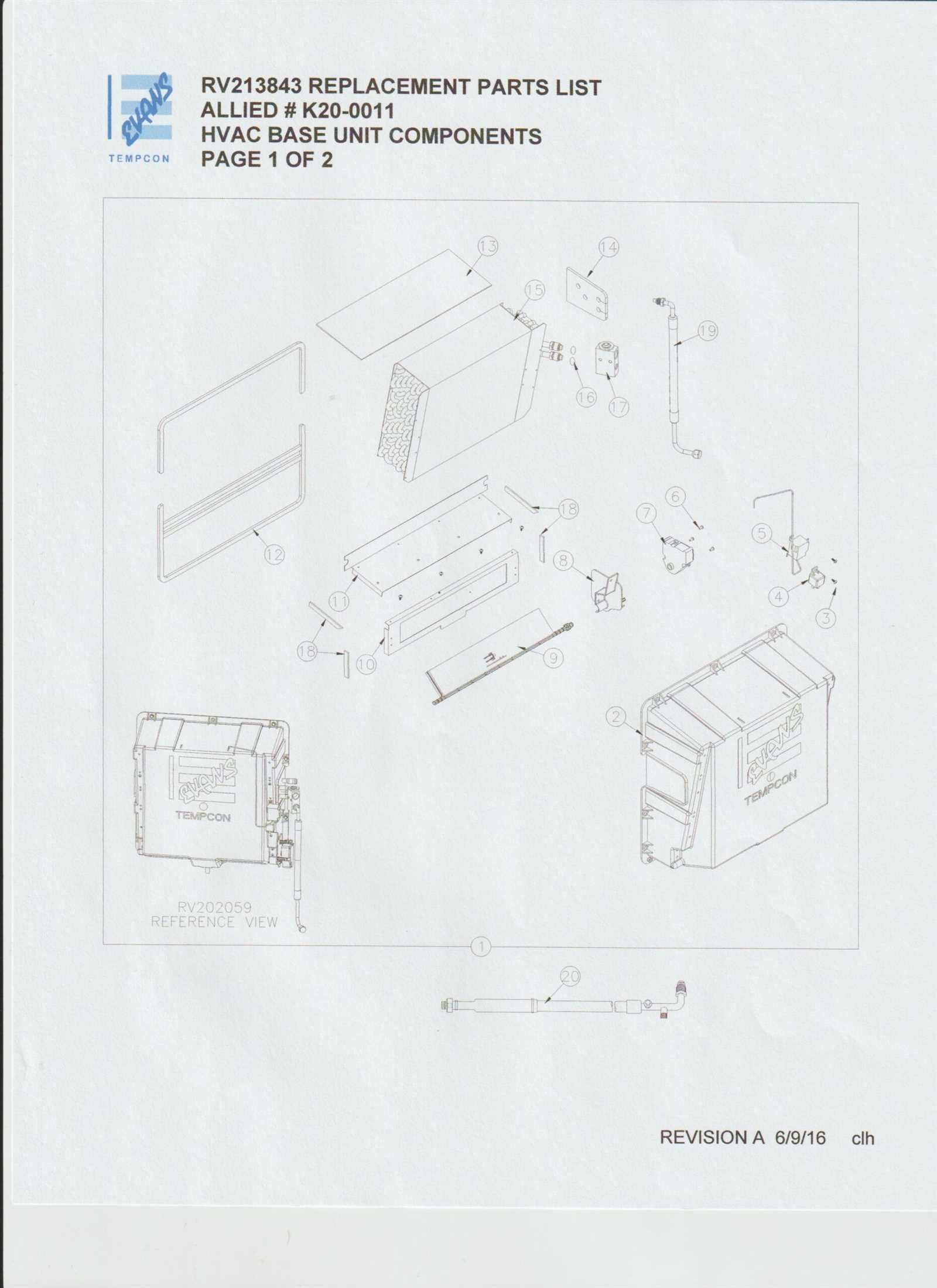 evans tempcon parts diagram