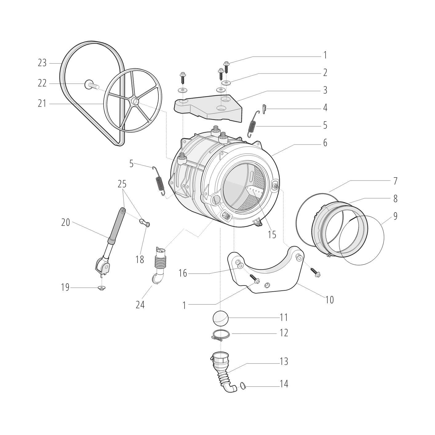 hotpoint washing machine parts diagram