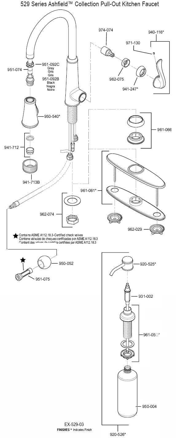 moen pull out kitchen faucet parts diagram