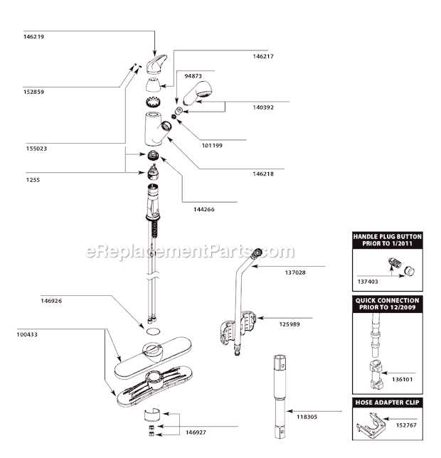 moen pull out kitchen faucet parts diagram