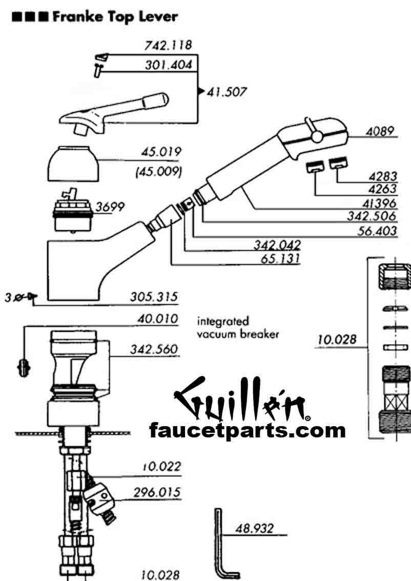 moen single handle kitchen faucet parts diagram