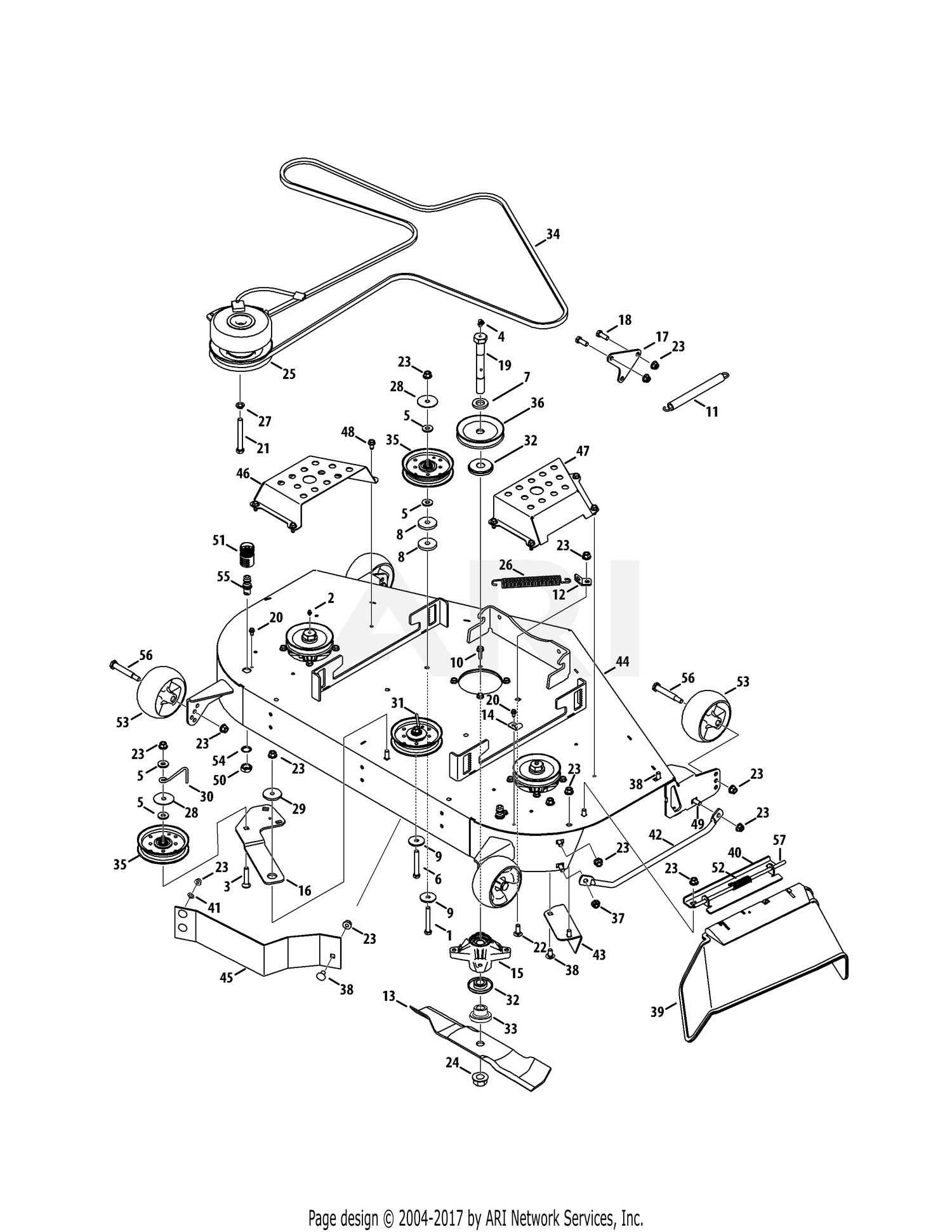 mower deck parts diagram