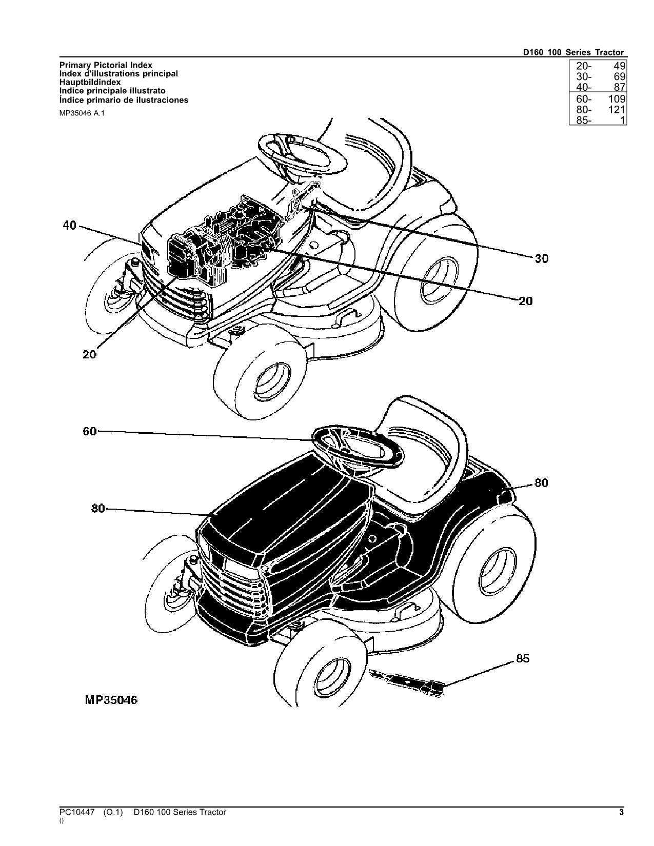 john deere 160 parts diagram