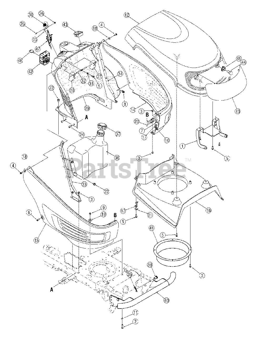 huskee lawn mower parts diagram