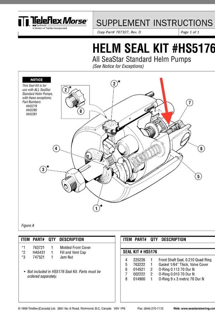 teleflex steering parts diagram