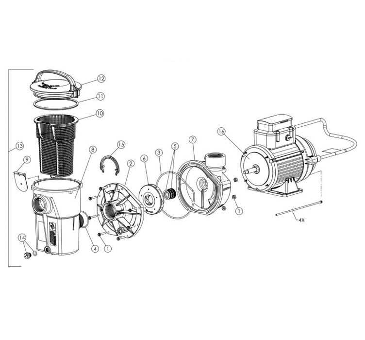 hayward pool pump parts diagram