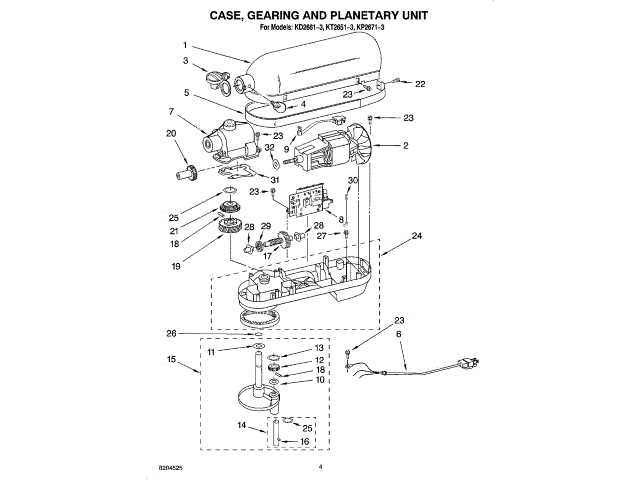 kitchenaid artisan parts diagram