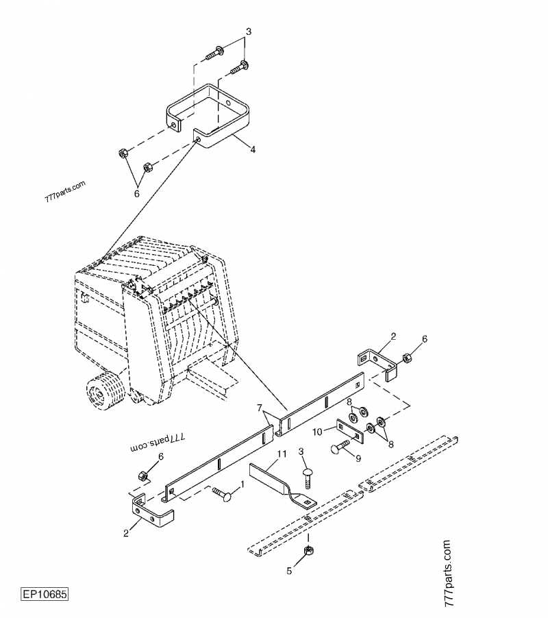 john deere 457 round baler parts diagram