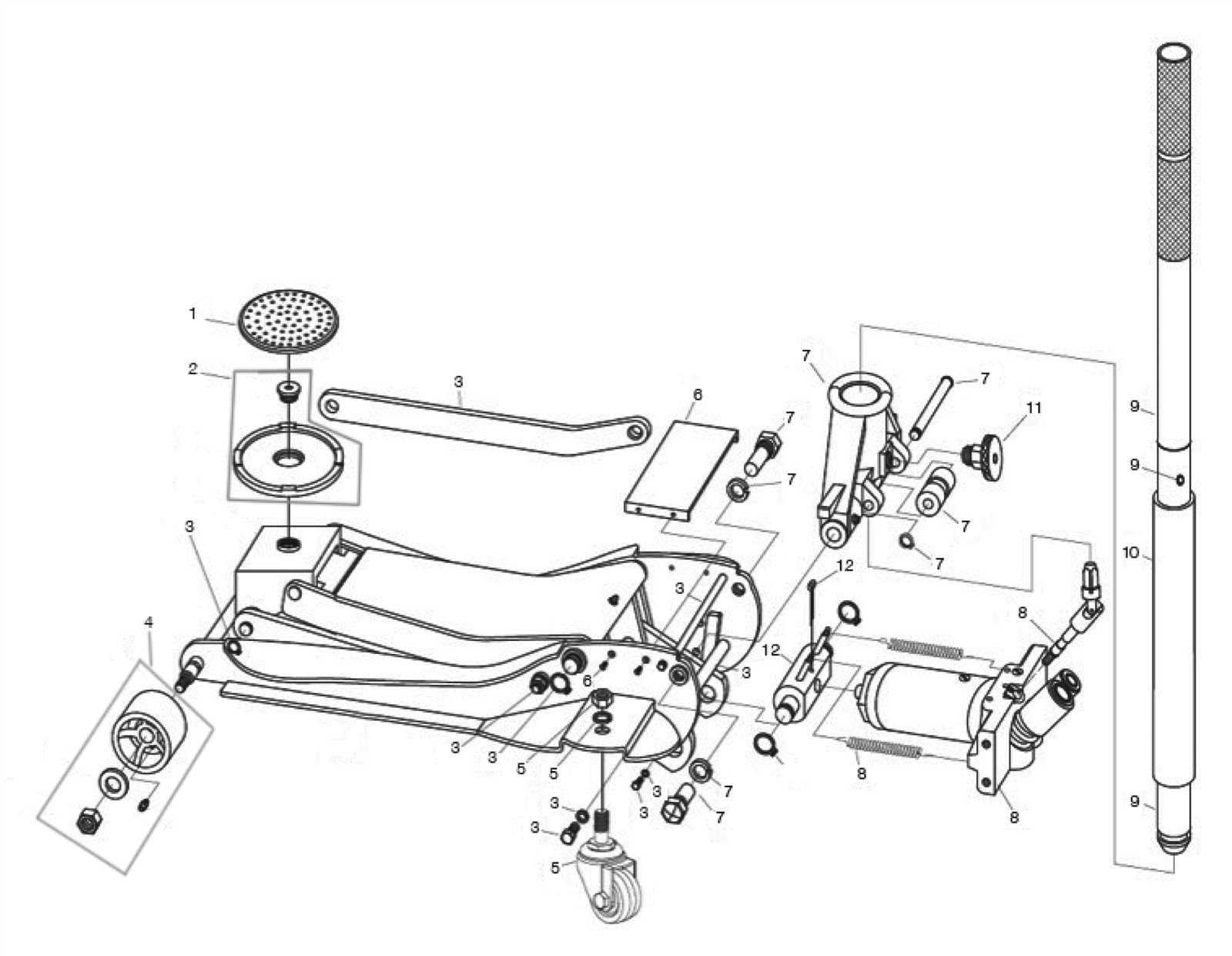 car jack parts diagram