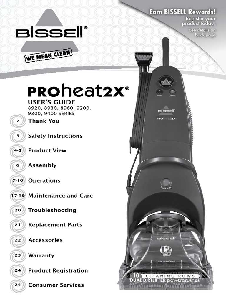 repair manual bissell proheat 2x parts diagram