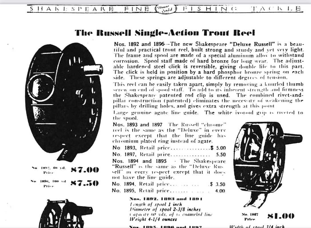 shakespeare reel diagrams & parts lists