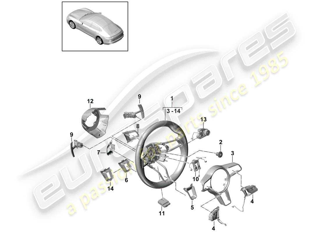 steering wheel parts diagram