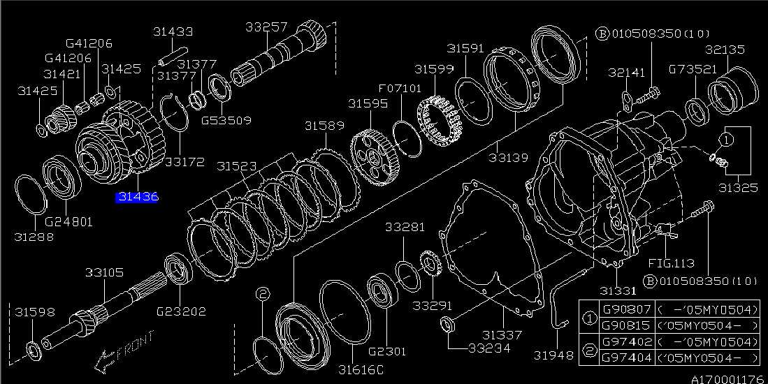 subaru manual transmission parts diagram