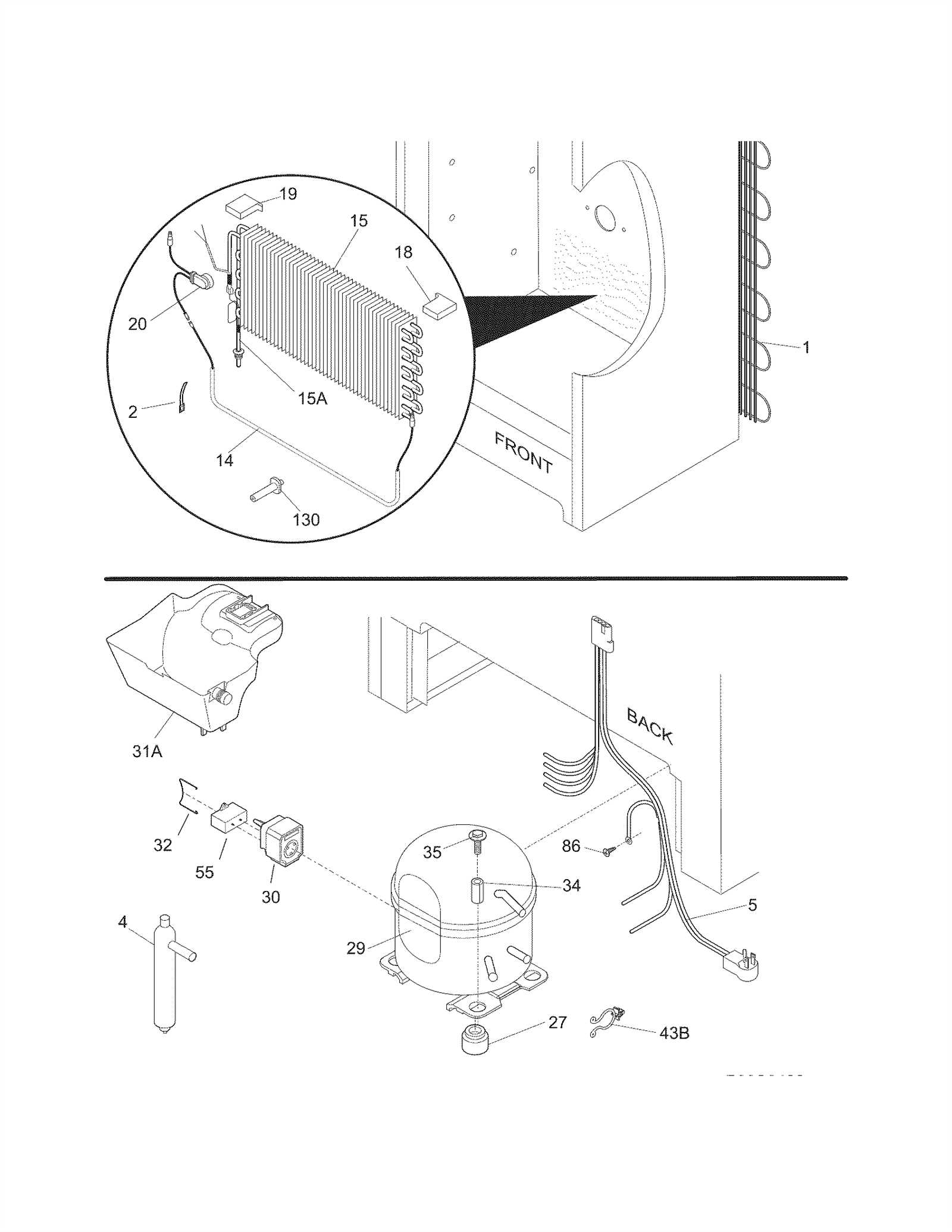 frigidaire upright freezer parts diagram