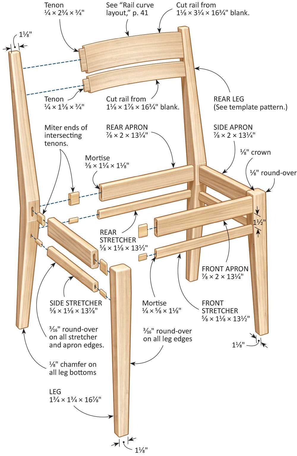 parts of a chair diagram