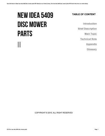 new idea 5409 parts diagram