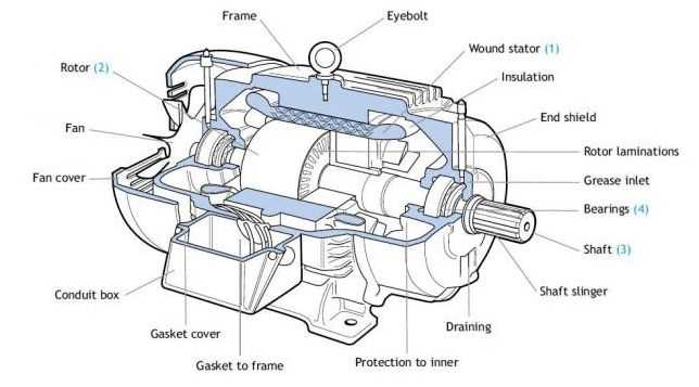 electric motor parts diagram