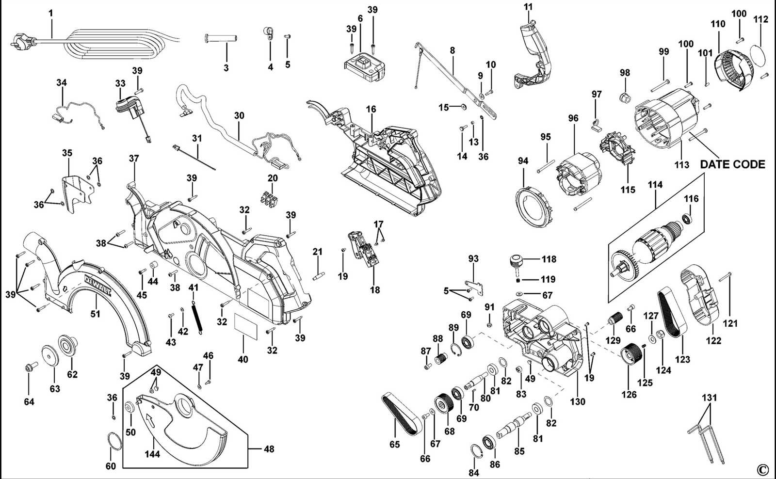 dewalt dw705 parts diagram