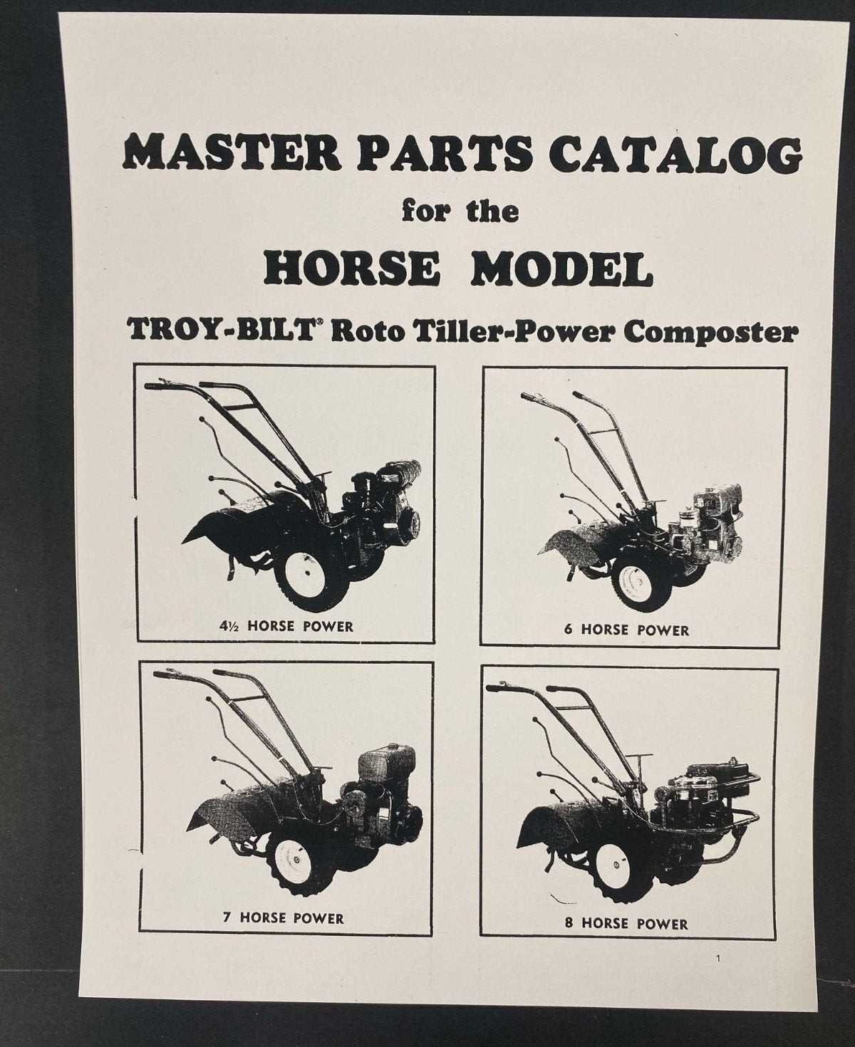 troy bilt horse tiller parts diagram