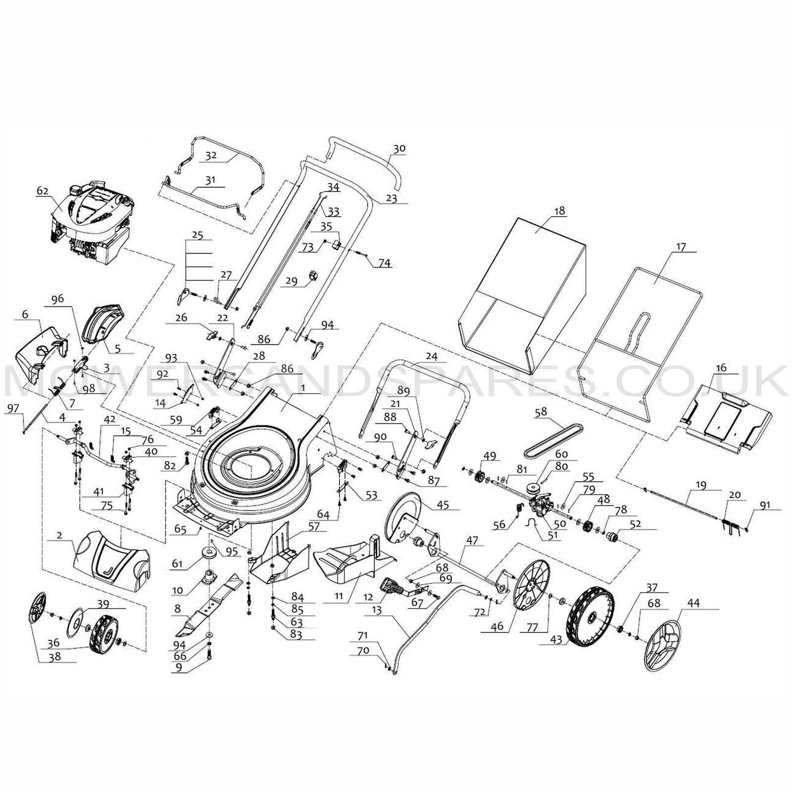 rally lawn mower parts diagram