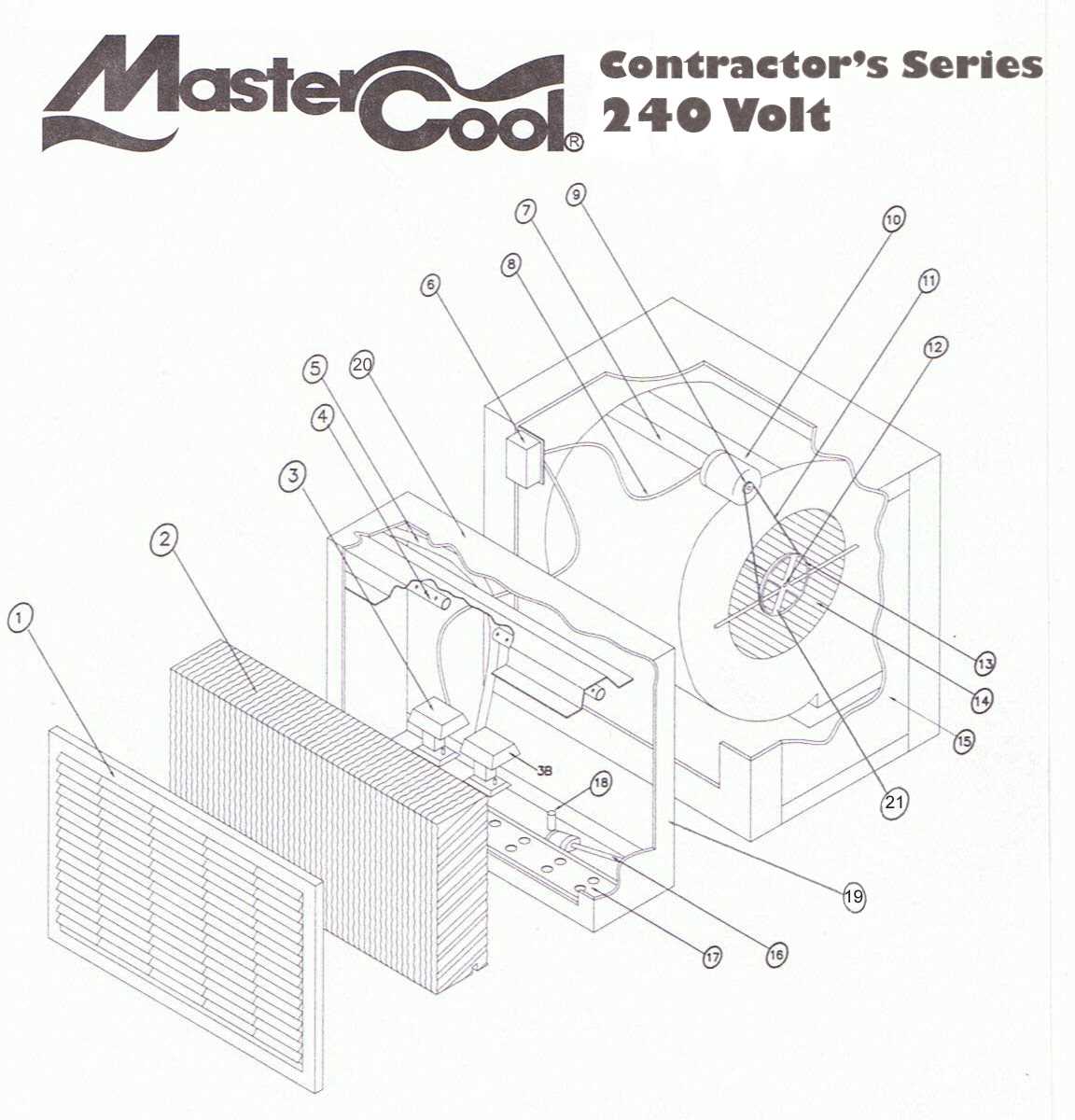 swamp cooler parts diagram