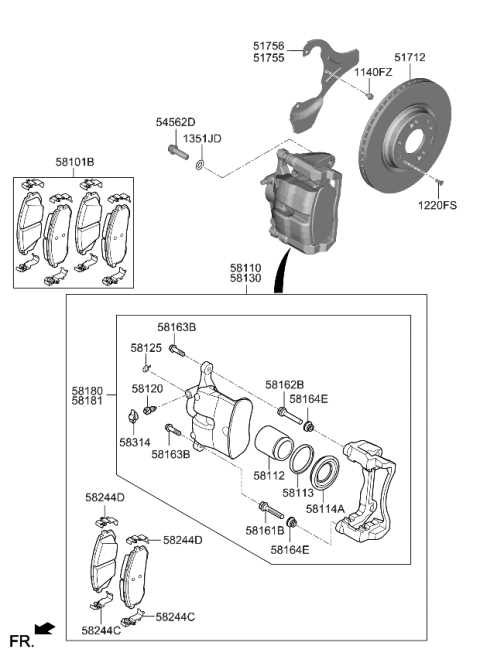 brake caliper parts diagram