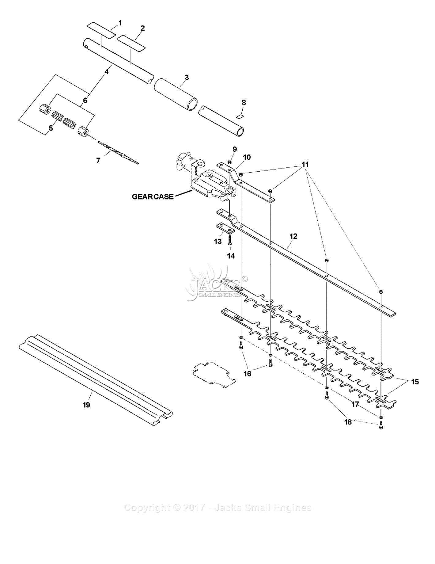 echo hedge trimmer parts diagram