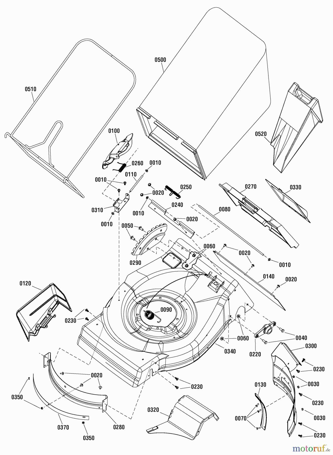 murray lawn mower deck parts diagram