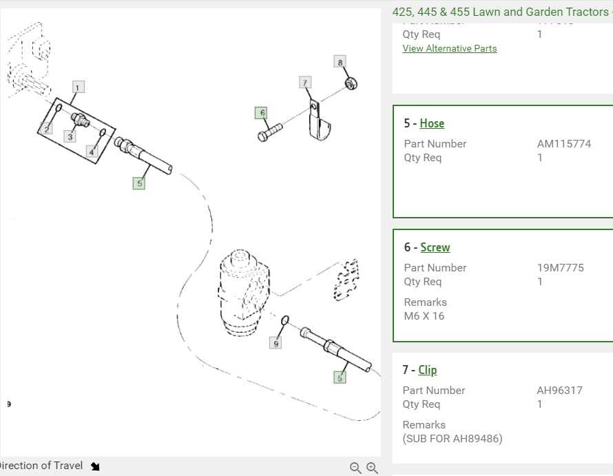 john deere 445 parts diagram