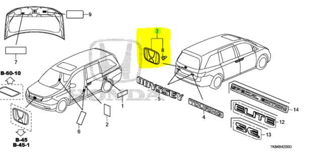 honda odyssey body parts diagram