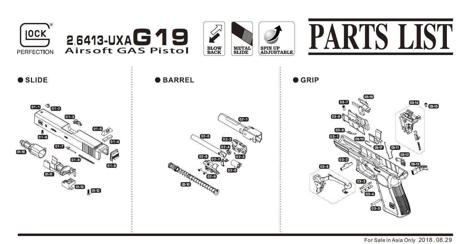 glock 19 gen 3 parts diagram