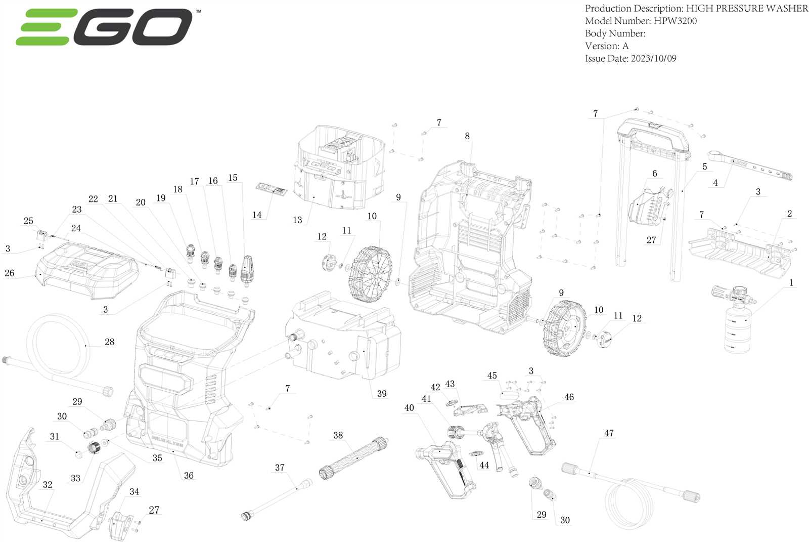 parts of a washer diagram