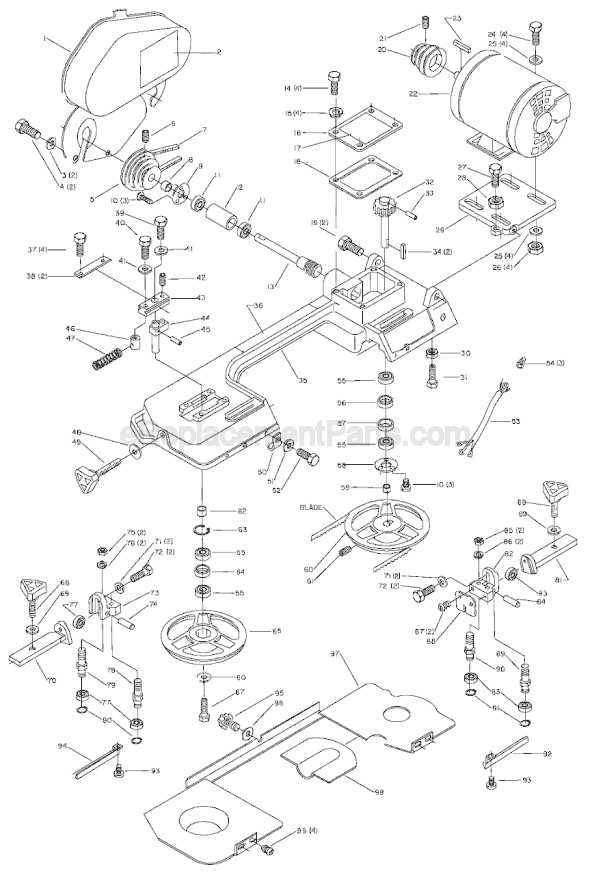 delta band saw parts diagram