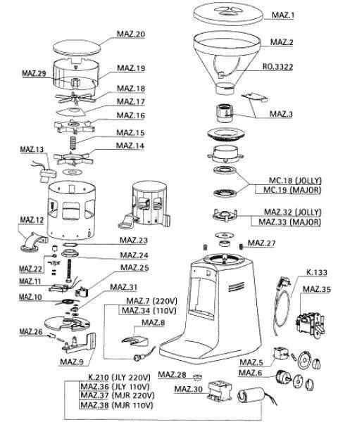 espresso machine parts diagram