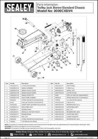 car jack parts diagram