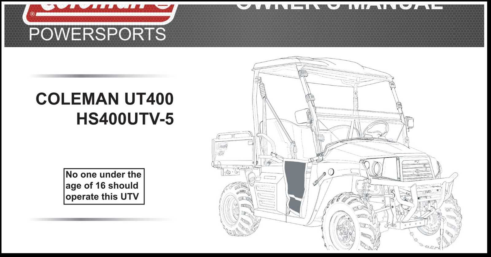 coleman utv 400 parts diagram