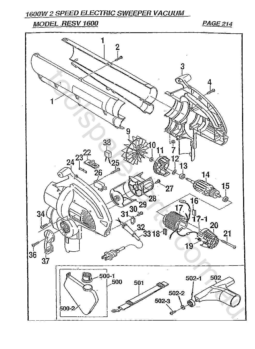 ryobi leaf blower parts diagram