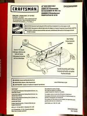 craftsman 42 inch mower deck parts diagram