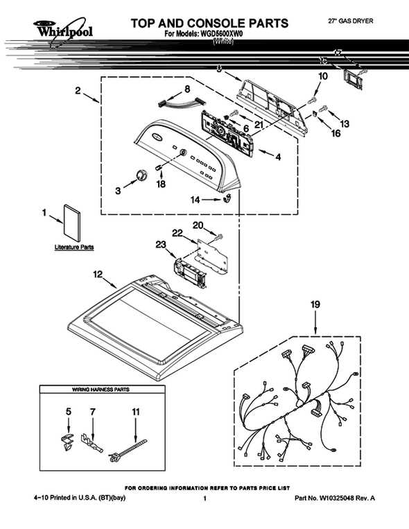 whirlpool cabrio dryer parts diagram