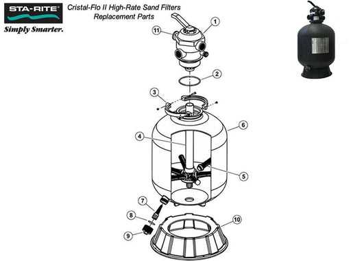 pool sand filter parts diagram