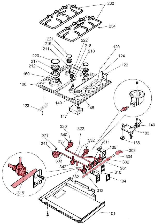 gas oven parts diagram