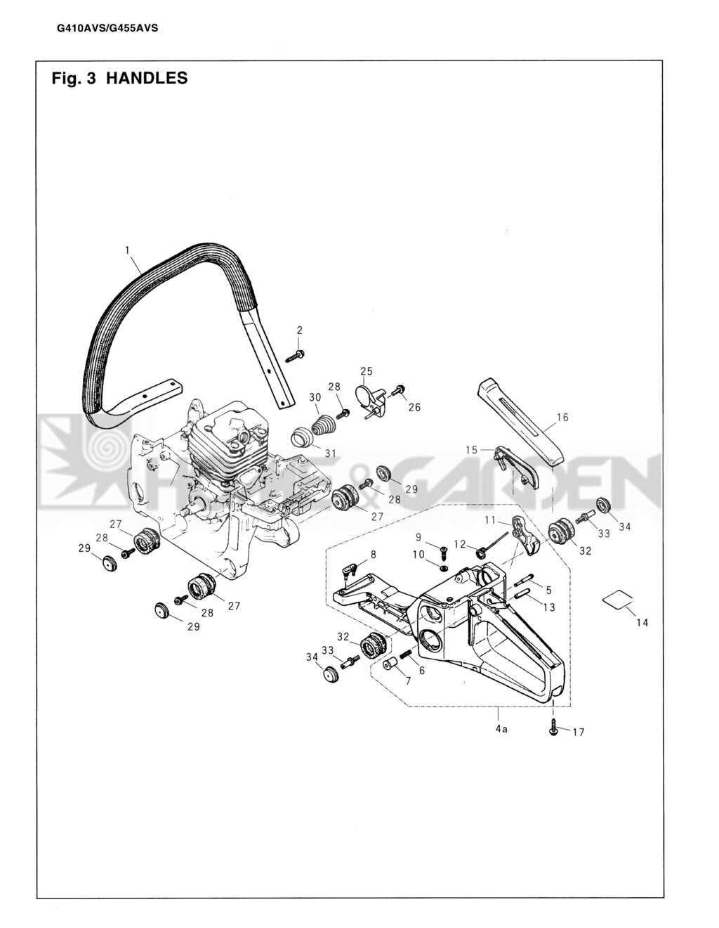 craftsman 16 36cc chainsaw parts diagram