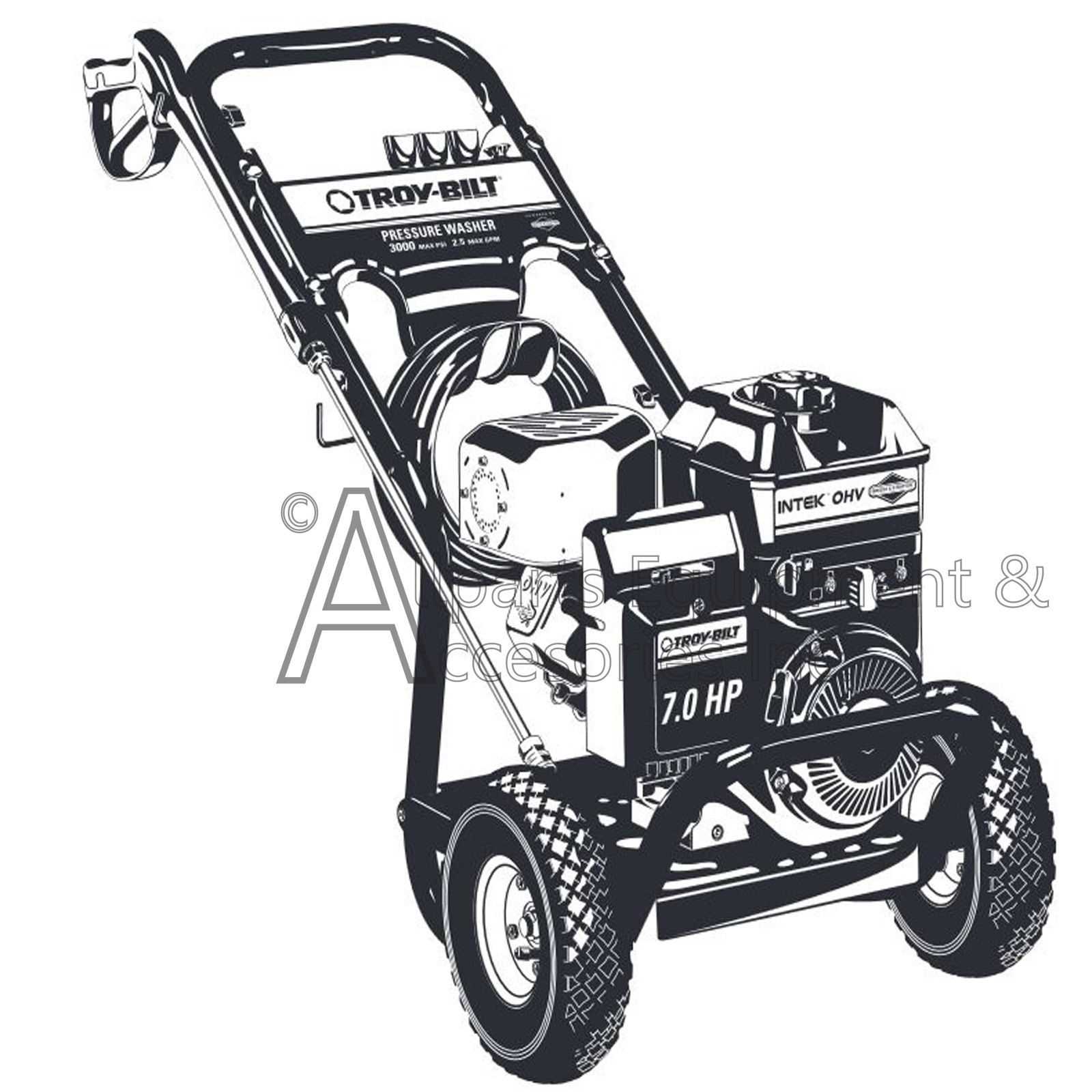 troy bilt 2800 psi pressure washer parts diagram