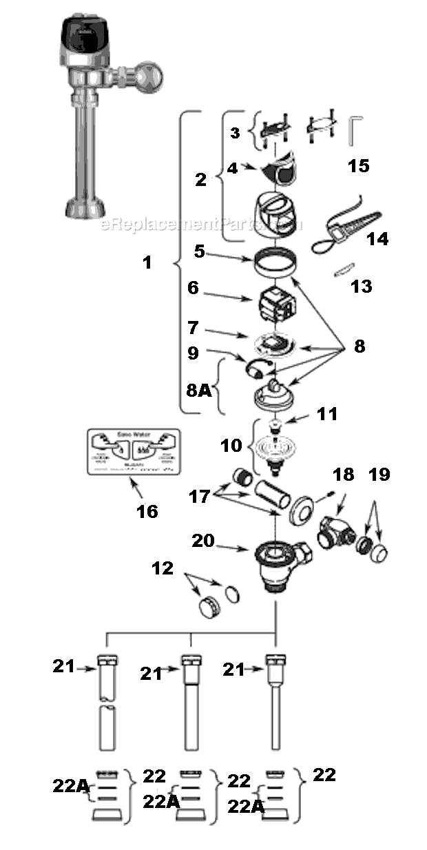 sloan royal flushometer parts diagram