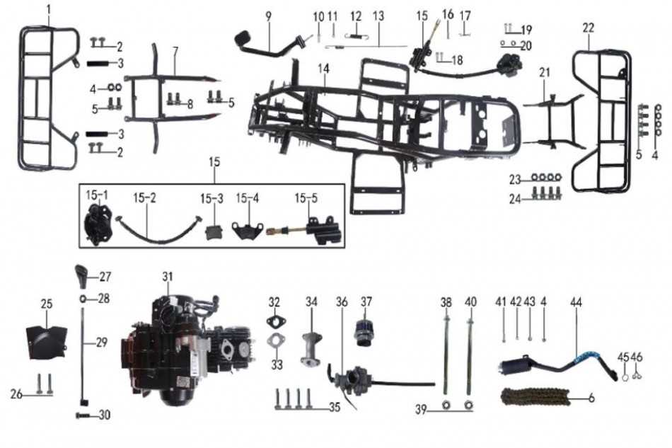 taotao 110cc atv parts diagram