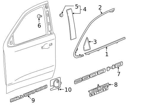 chevy silverado door parts diagram