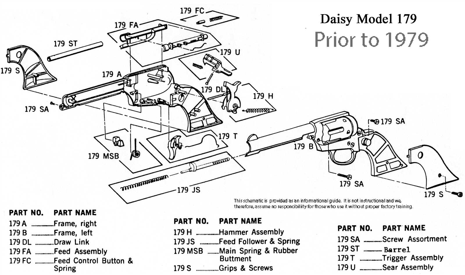 repair manual daisy bb gun parts diagram