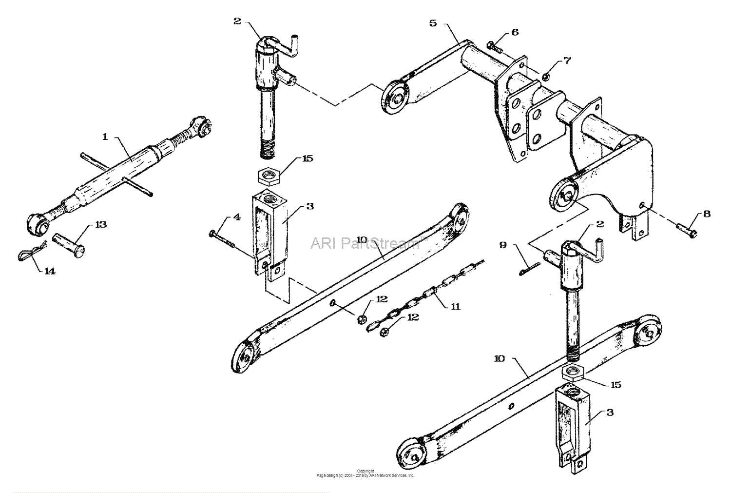 kubota 3 point hitch parts diagram