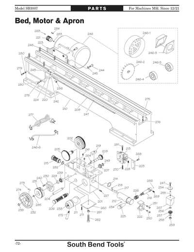 south bend lathe parts diagram