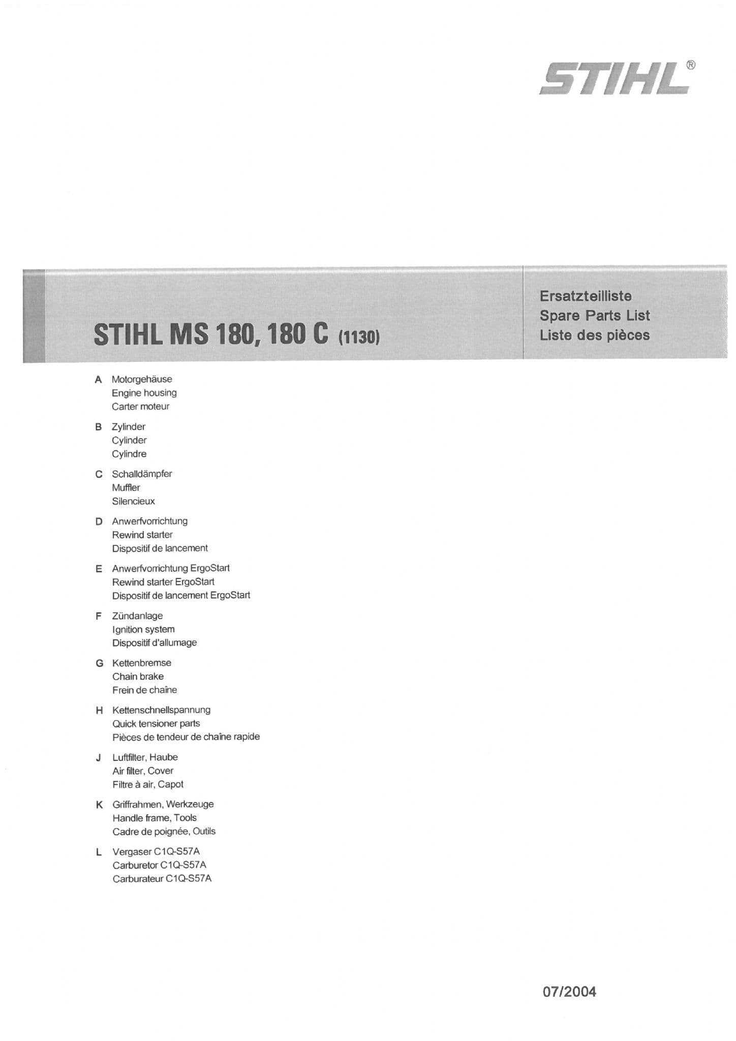 stihl ms180 parts diagram